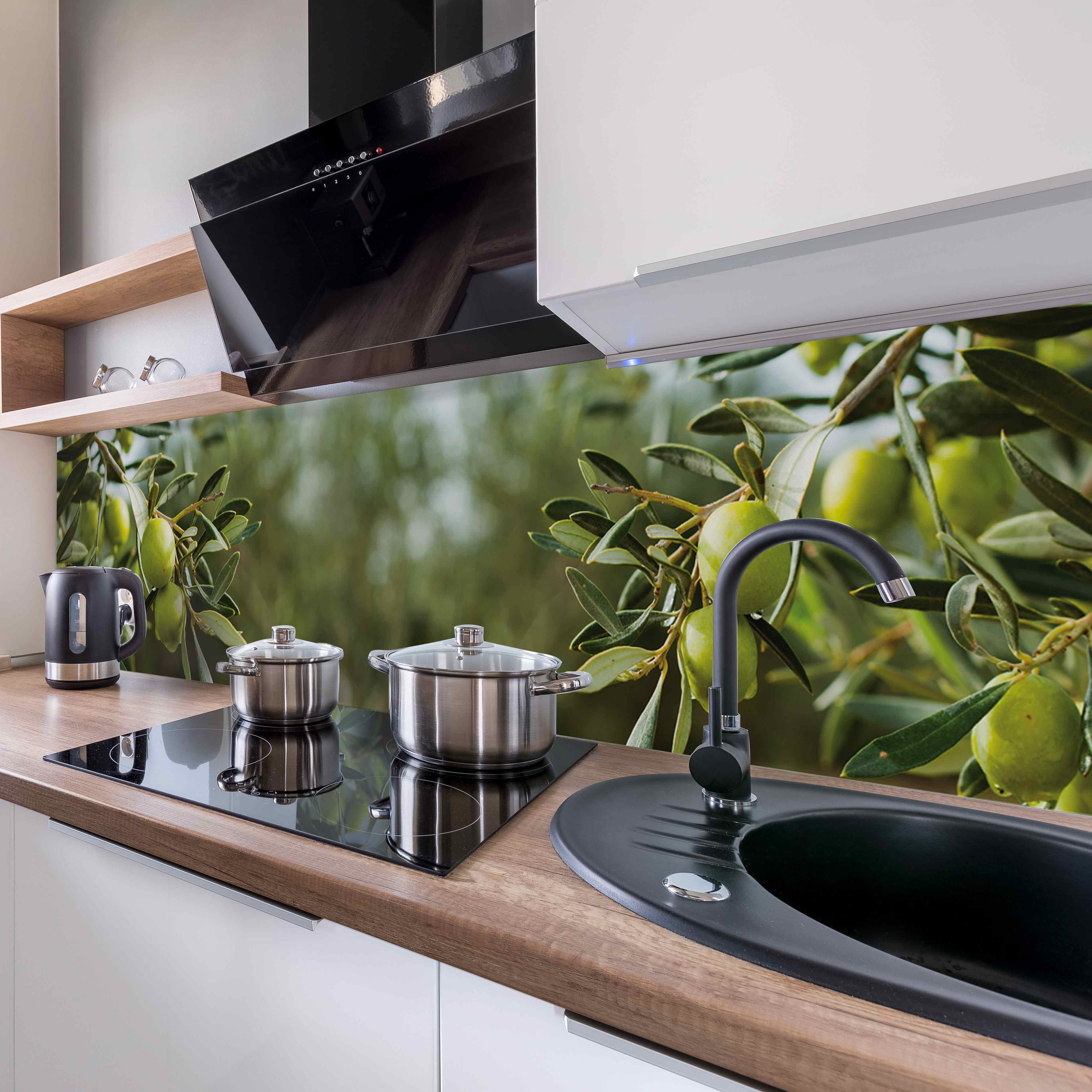 Kitchen Panel Green Olives Tree