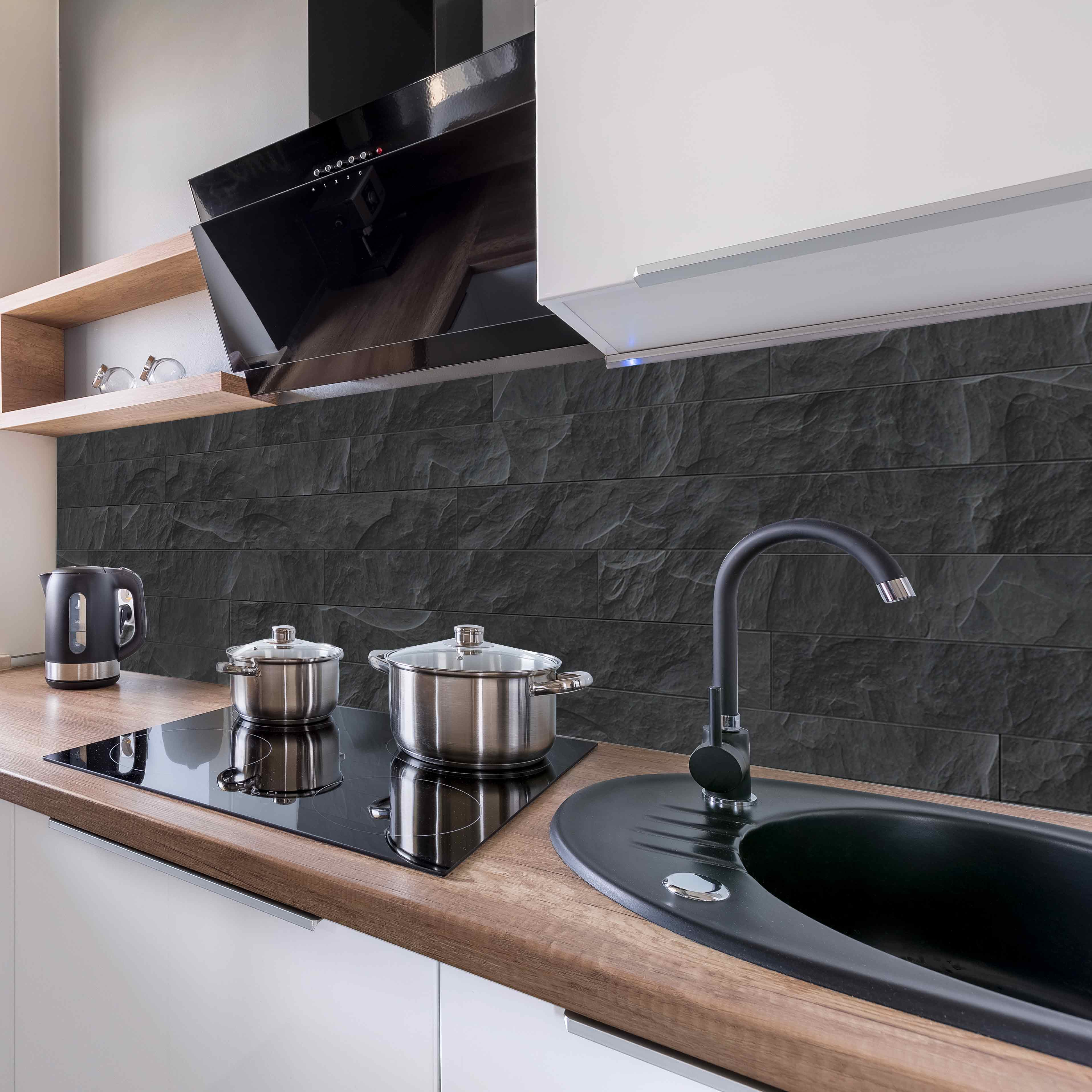 Kitchen Panel Slate Brick Wall