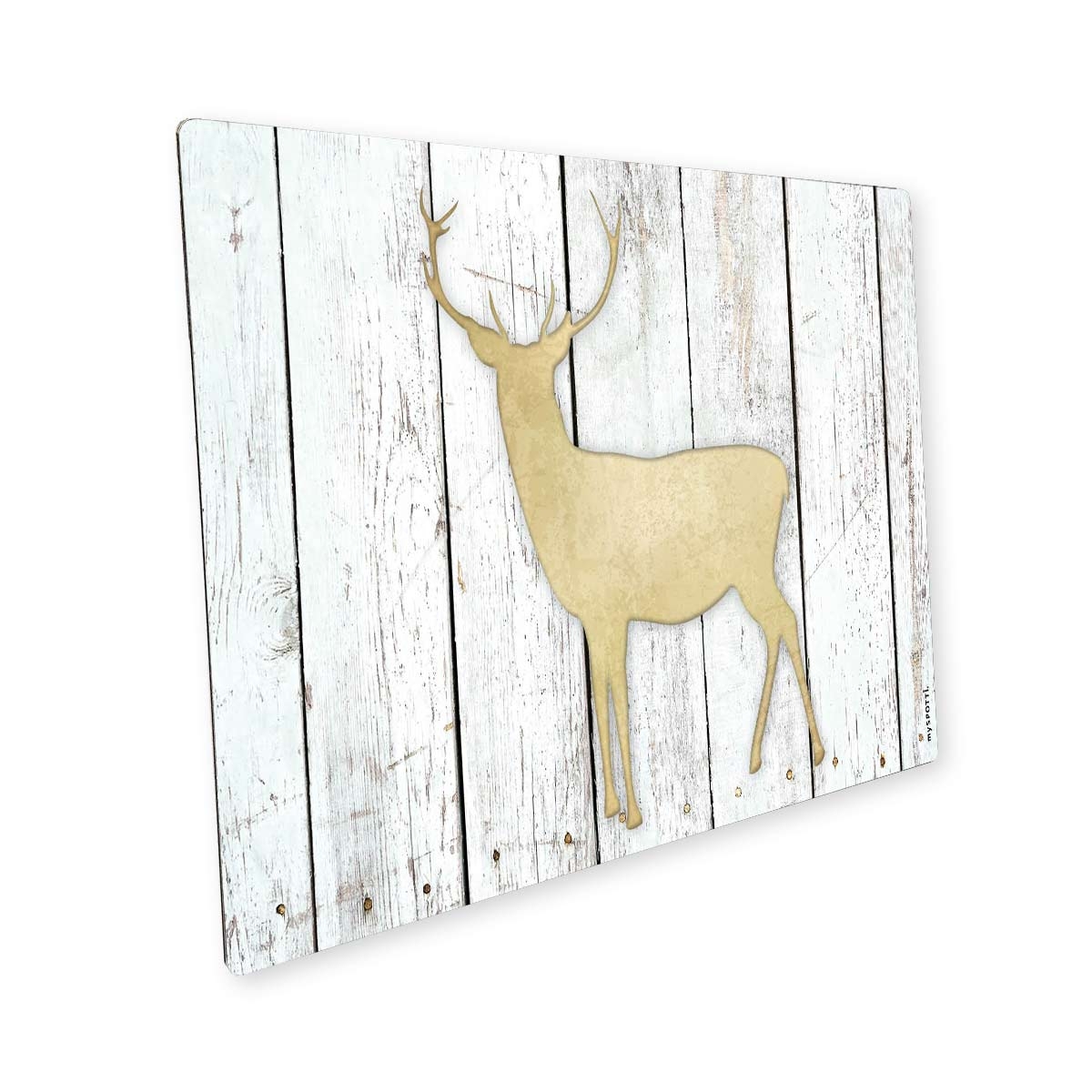 Pop Hirsch Auf Holz Weiß